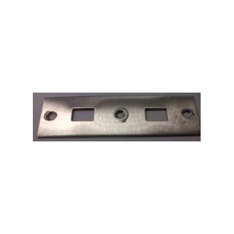 Gâche Alu 46 (2V) inox pour verrouillage tringlerie (1/2)