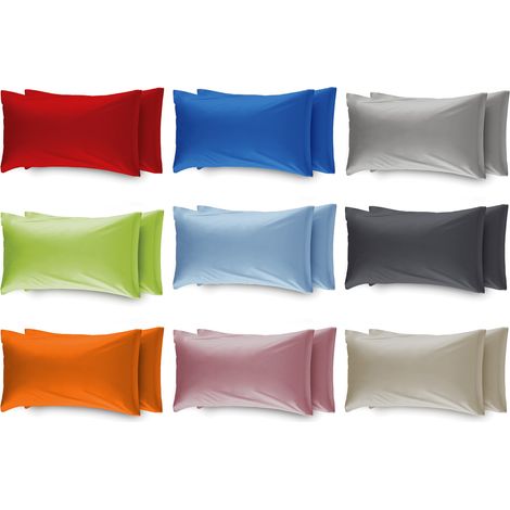 Coppia Federe Per Camper Roulotte Con Patella 100% Cotone Tinta Unita, misuraFederecoloreRosso (1/5)