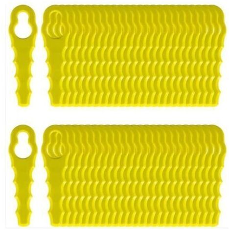 FENOPLASTICALot de 100 Lames de Rechange compatible pour Ryobi Coupe Bordure, Têtes Double Lames Dentelées RAC155 RAC157 RAC158.. (1/4)
