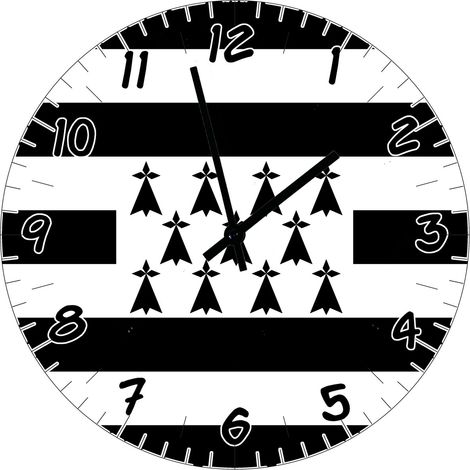 Horloge en verre drapeau breton 29 cm (1/2)