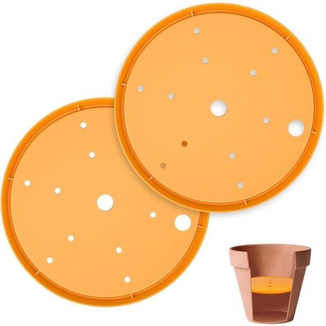 Set mit 4 runden Blumentopfeinsätzen mit Abflusslöchern für den Außenbereich, 10 Zoll - Crezuo