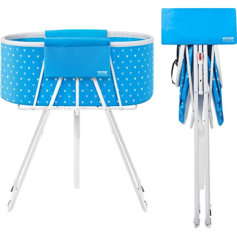 VEVOR Portable Dog Bathtub, Elevated & Foldable Space-saving Pet Shower Station with Quick Drainage, Bathing Tub for Washing & Grooming Small and Medium Size Dogs and Cats Indoor & Outdoor, Light Blue (1/5)