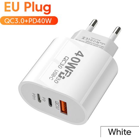 Double charge rapide PD + USB, port Type-C standard de 40 W compatible avec la charge rapide Apple de 20 W, chargeur de voyag(L43) (1/5)