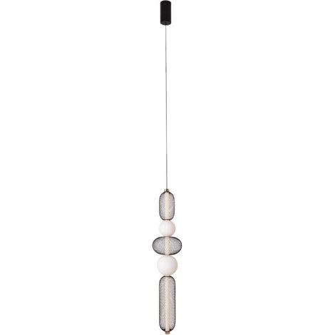 Lampada sospensione Maxlight Bora LED 28W 3000K nero/oro Ø22 (1/3)