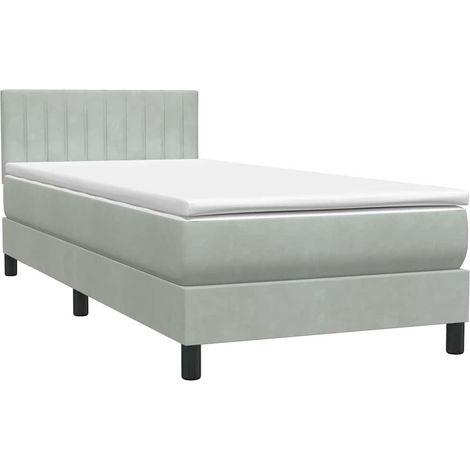 Maison Exclusive - Boxspringbett mit Matratze Hellgrau 90x210 cm
