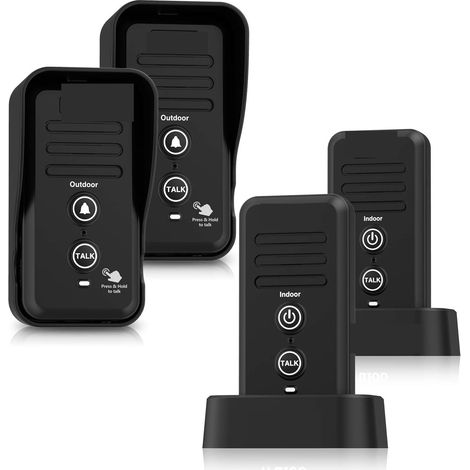 Système d'interphone de sonnettes sans Fil Monobloc 1/2 Longue portée de Mile Ajuster Le Volume récepteur de Sonnette Rechargeable Anneau étanche(ML2T2) (1/5)