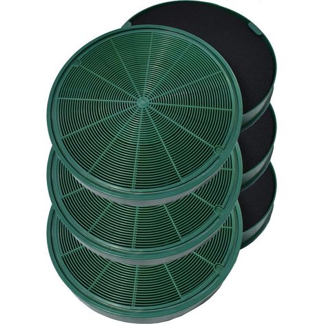 Filtro de carbón de larga duración AllSpares (2 uds.) para campanas extractoras compatibles con AEG-Electrolux MCFE31 / 9029801306 y Faber 112.0185.278 (Ø200 mm) (1/5)