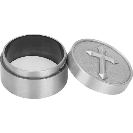 Boîte de rangement vintage en alliage pour bijoux et boucles d'oreilles, avec couvercle, motif crucifix, idéale pour offrir ou faire-part. (1/5)