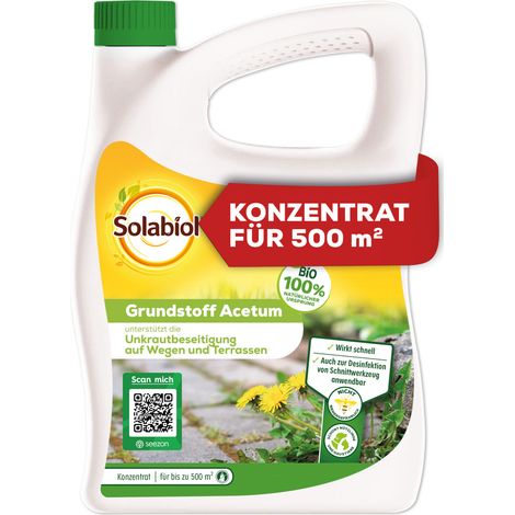 Solabiol Grundstoff Acetum - zur Unkrautbeseitigung auf Wegen und Terrassen - 3 Liter