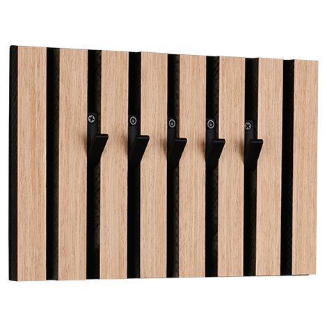 Porte manteau, Porte-clés mural, 5 crochets GRACE Bois en Wood, BOITE A DESIGN