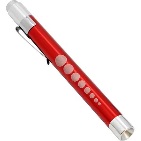 (Rouge - Tête concave - Lumière jaune) Mini lampe stylo médicale - Lampe torche LED portable - Convient aux médecins et aux infirmières pour le diagnostic (1/2)