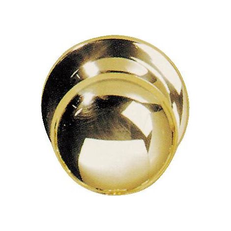 Bouton de porte rond fixe diamètre 70 mm - finition laiton poli verni 118/1 - CADAP
