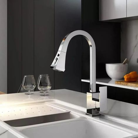 Robinet de Cuisine avec Douchette Extractible Laiton Sanitaire