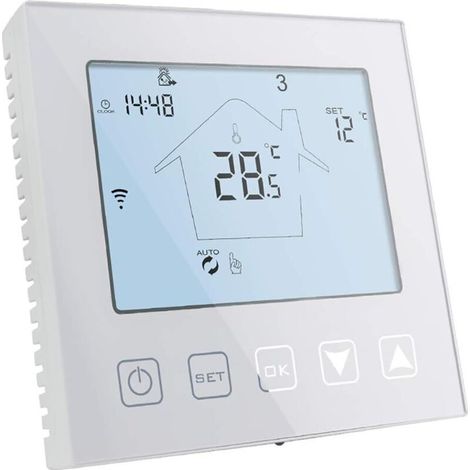 Thermostat connecté WiFi pour chaudière à gaz Alimentation 220V Compatible Alexa et Google Assistant Programmable avec détection de fenêtres ouvertes (1/5)