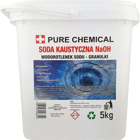 Hidróxido de sodio - 5 kg - Limpieza eficaz - Elimina obstrucciones