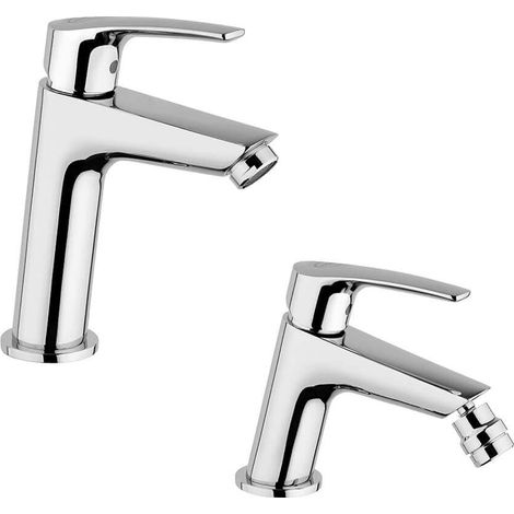 Jacuzzi Rubinetteria Lucente set miscelatori lavabo medio e bidet per piletta click clack (1/5)