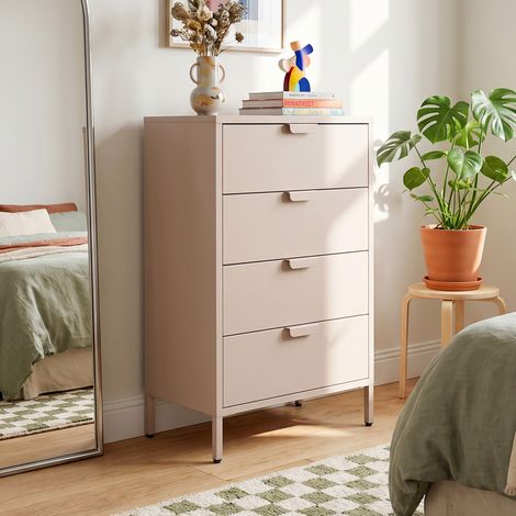 Commode industrielle en métal L.60cm 4 tiroirs beige - THEA (1/5)