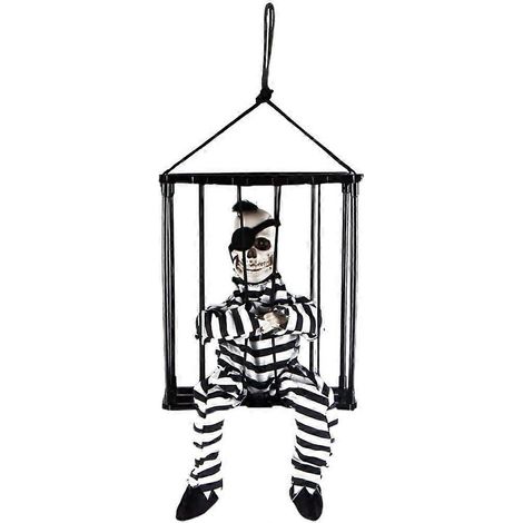 Décorations d'Halloween pour maison hantée : accessoires d'horreur avec cri de fantôme lumineux de prisonnier. (1/5)