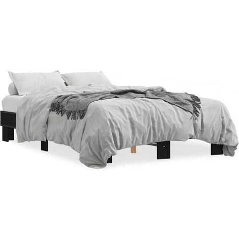 Maison Exclusive - Bettgestell Schwarz 140x200 cm Holzwerkstoff u (1/5)