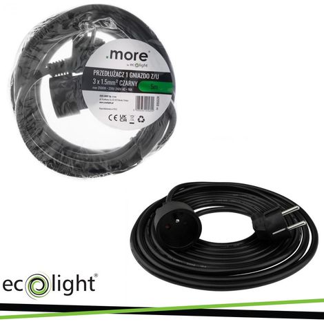 PROLUNGA 5M 3X1,5MM 16A SCHUKO NERO