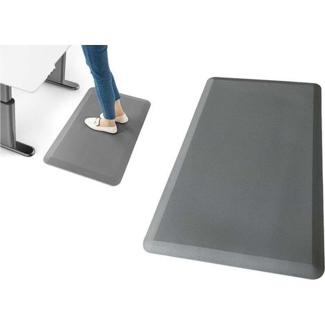 Tapis anti-fatigue rembourré de 12 mm d'épaisseur pour cuisine et buanderie - Gris 44 x 71 cm (1/4)
