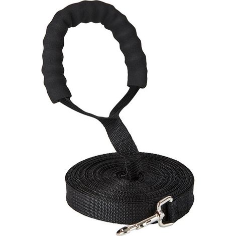 Longe Chien - 20 M - Pour Dressage et Promenade Extérieure - Adaptée Toutes Races - Noir (1/5)