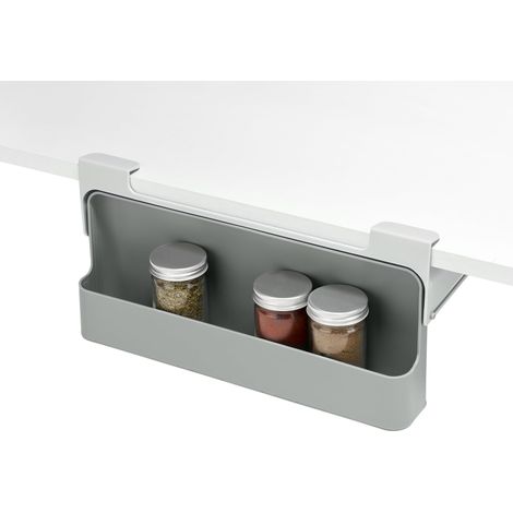 Rangement Sous Étagère Porte-Épices, Organiseur Placard, Gain de Place, Plastique (1/5)