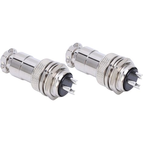 2 connecteurs de qualité aéronautique, boîtier en alliage de zinc, contacts plaqués cuivre-argent, 3 pôles (1/5)