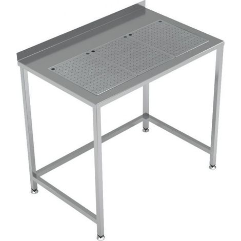 Table inox avec bac égouttage intégré - 1000 x 650 - Combisteel - (1/2)