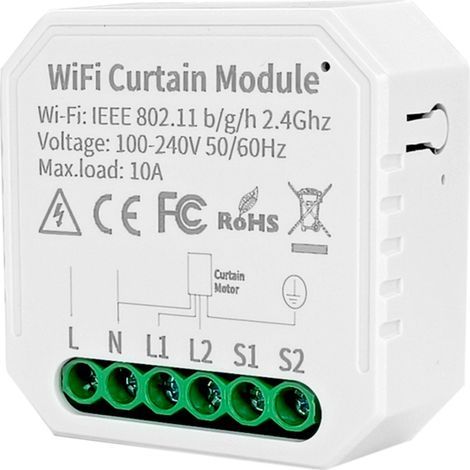 Tuya WLAN-Steuermodul für Jalousien und Vorhänge, Rollladenmotor, Smart Life App, Fernbedienung und Sprachsteuerung mit Google Home (1/5)