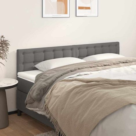 vidaXL Cabeceros cuero sintético gris 160x5x78/88 cm (1/5)