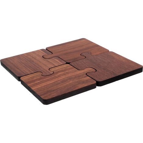 Dessous de verre en bois naturel, thermiquement isolés, résistants à la chaleur et au design esthétique. (1/5)
