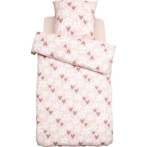 Set di biancheria da letto billie 140x200 con stampa a cuore - Atmosphera créateur d'intérieur (1/4)