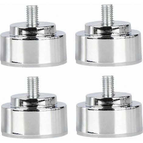 Pieds métalliques réglables à filetage M10, compatibles avec les canapés, les lits, les tables et les armoires support de meubles robuste ensemble de 4 argent 3 cm. (1/5)