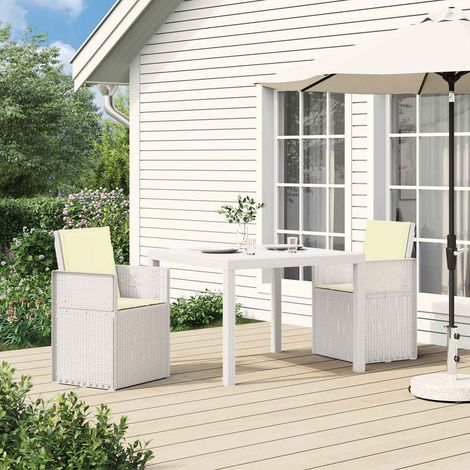 Sillas de comedor de jardín 2 pcs y Crema PP (1/5)