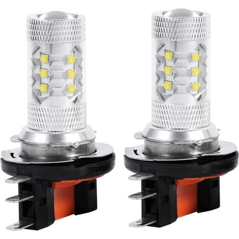 Ampoule LED H15, 1000 lm, blanc universel, 80 W, 2 ampoules LED H15 haute luminosité, feu de position LED, clignotant latéral, phare
