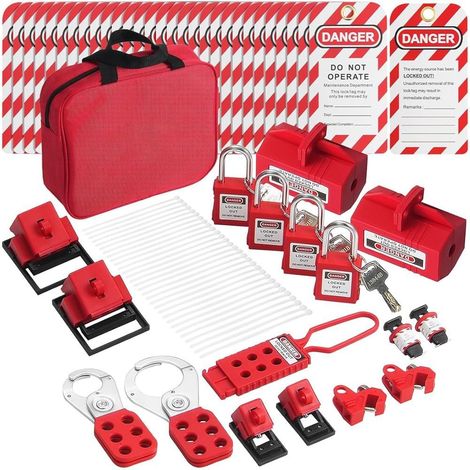 Kit de Verrouillage Électrique, 47 Pièces de Verrouillage de Disjoncteur LotoKit de Sécurité, pour L'Énergie Industrielle et Électrique (1/5)