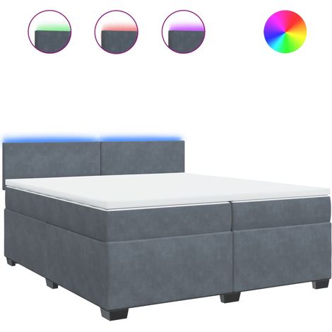 Maison Exclusive - Boxspringbett mit Matratze Dunkelgrau 200x200