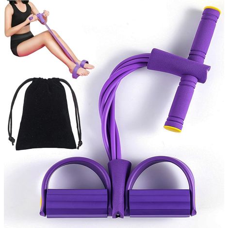 Corde De Tension Multifonction, Bande De Resistance Fitness, 4 Tubes Qualité Latex Elastique Musculation,Pédale Bande de Résistance Elastique, pour Abdominaux, Bras, Jambes, Minceur Yoga Sport Maison (1/5)