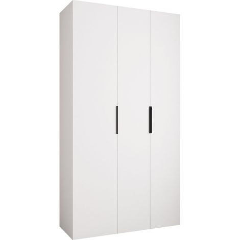 Armario Hartford 573, Blanco, 246x130x52cm, Puertas de armario: Con bisagras, Número de estantes: 6