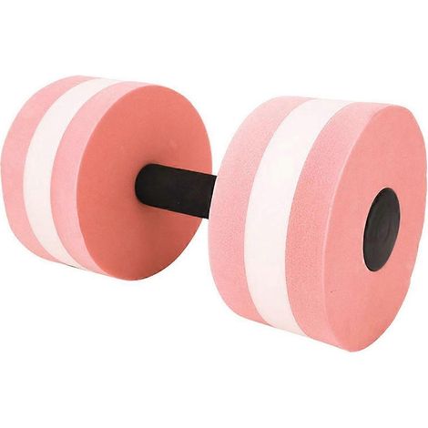 Lot de 2 Haltères Flottants en Mousse Ronds Écologiques pour Aquagym, Fitness Aquatique et Rééducation, Couleur Rose et Blanc, Équipement Léger et Durable (1/5)