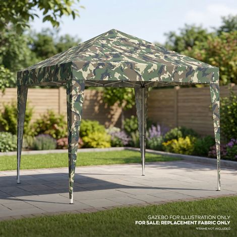 Lona De Cobertura Tipo Acordeón 300 x 300 cm para Jardín, Impermeable, Resistente a la Intemperie y a los Rayos UV en PVC Camouflage (1/4)
