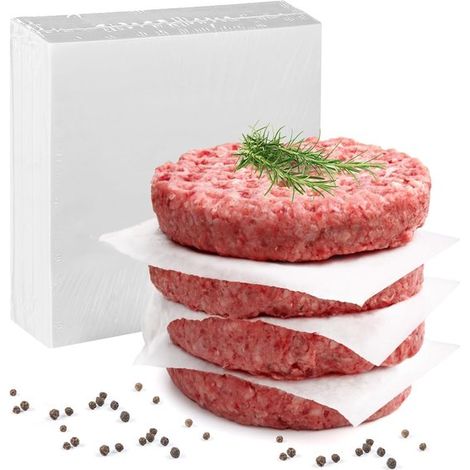 500 fogli di carta da forno per hamburger, carta da forno antigrasso da 5,5" per griglie, presse per hamburger e polpette, per cuocere al forno e alla griglia (1/5)