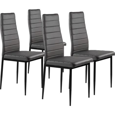 Set di sedie per soggiorno 4 pezzi grigio modernhome