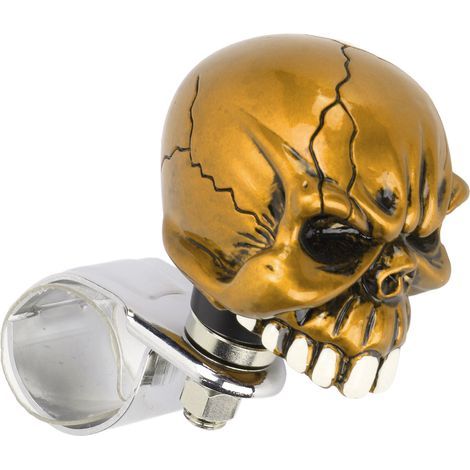 Volant Knob Crâne Forme Poignée Universelle Puissance pour Auto Camion Tracteur Bateau Jaune