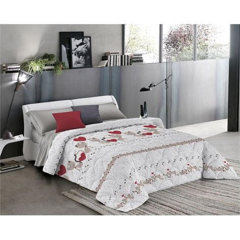 Trapunta invernale made in italy in 2 misure e 3 colori fantasia Gattini Beige - Singolo
