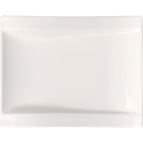 Rectangulaire Assiette à Dessert Porcelaine Blanc 31,7 x 23,2 x 7 cm (1/3)