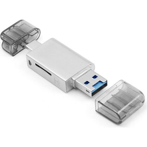 Lecteur de cartes mémoire nano NM TF/micro-SD USB-C / USB 2.0 pour téléphones portables, ordinateurs portables et autres appareils. (1/5)