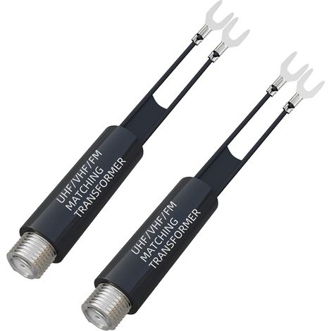 Verschiedene Transformatoren, 2 Stück, vernickelt, 75 Ohm auf 300 Ohm, UHF/VHF/FM-Konverter-Adapter mit F-Typ-Buchse (1/4)