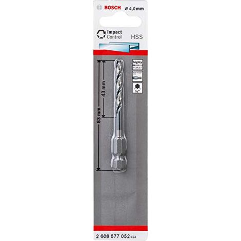 PUNTA BOSCH PER FERRO IN HSS CON ATTACCO DA 1/4"  D.4 mm (1/4)